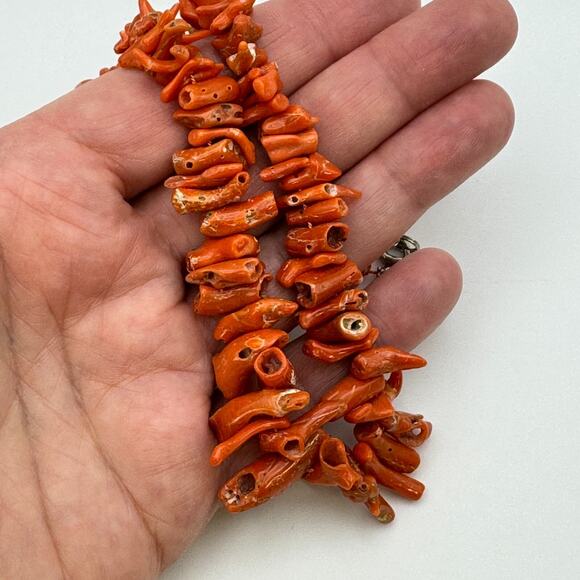 Natural Red Branch Coral Necklace 18” Vintage - Picture 7 of 8